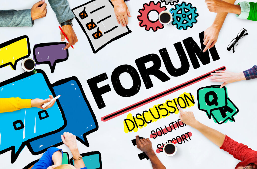 Talk-Thema-Konzept, Forum-Chat-Nachricht, plaudern und diskutieren